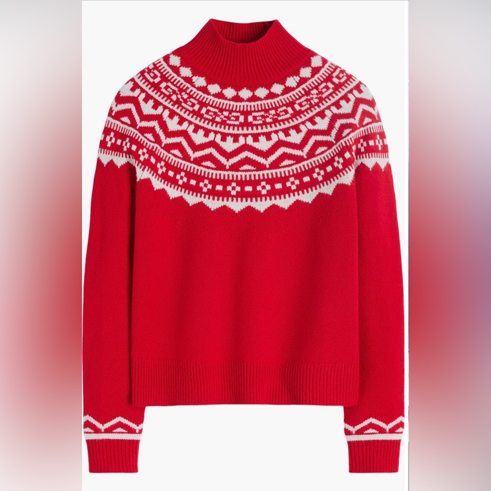NEW! BODEN Marion Fair Isle Wool Mock Neck Sweater - Picture 6 of 10